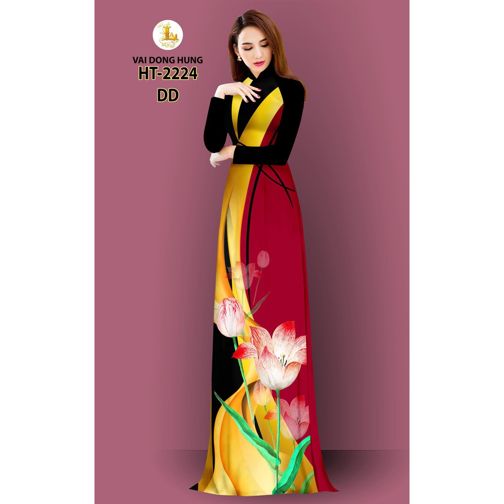 Vải áo dài in 3D họa tiết hoa siêu xinh, chất lụa, hình thật HOT
