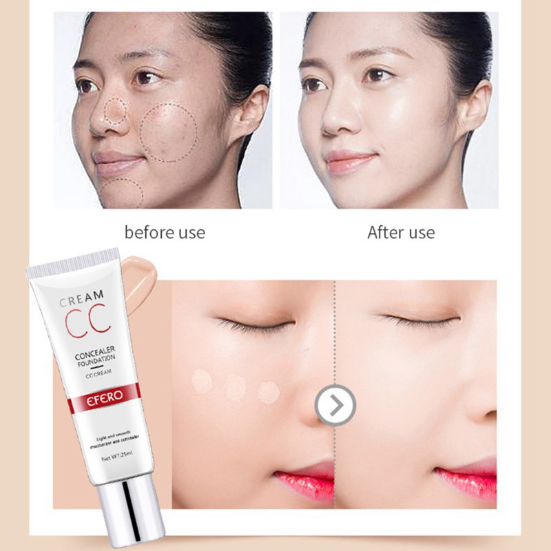 [Hàng mới về] Kem lót nền CC EFERO dưỡng ẩm che khuyết điểm kiềm dầu cho da mặt | BigBuy360 - bigbuy360.vn