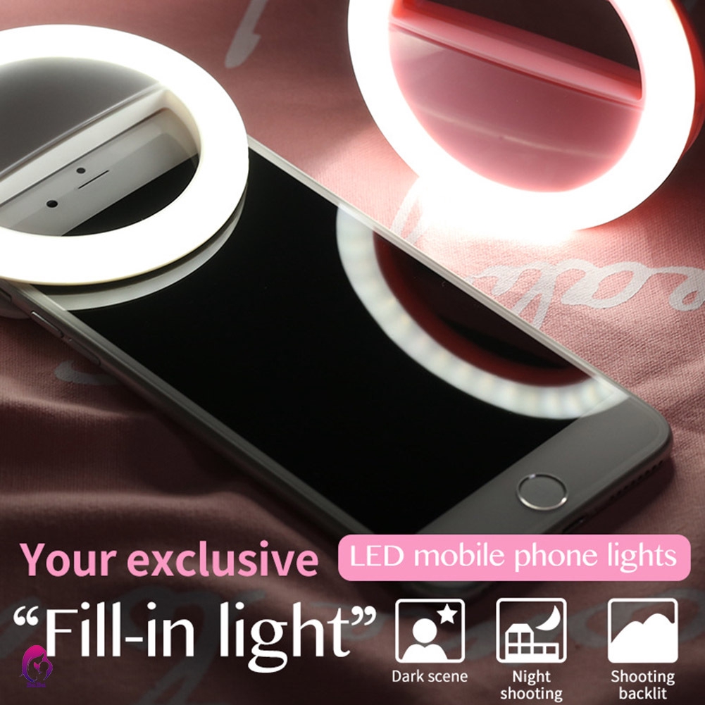 【Hàng mới về】 Portable Flash Led USB Charging Photography Ring Light for Selfie Camera Phone