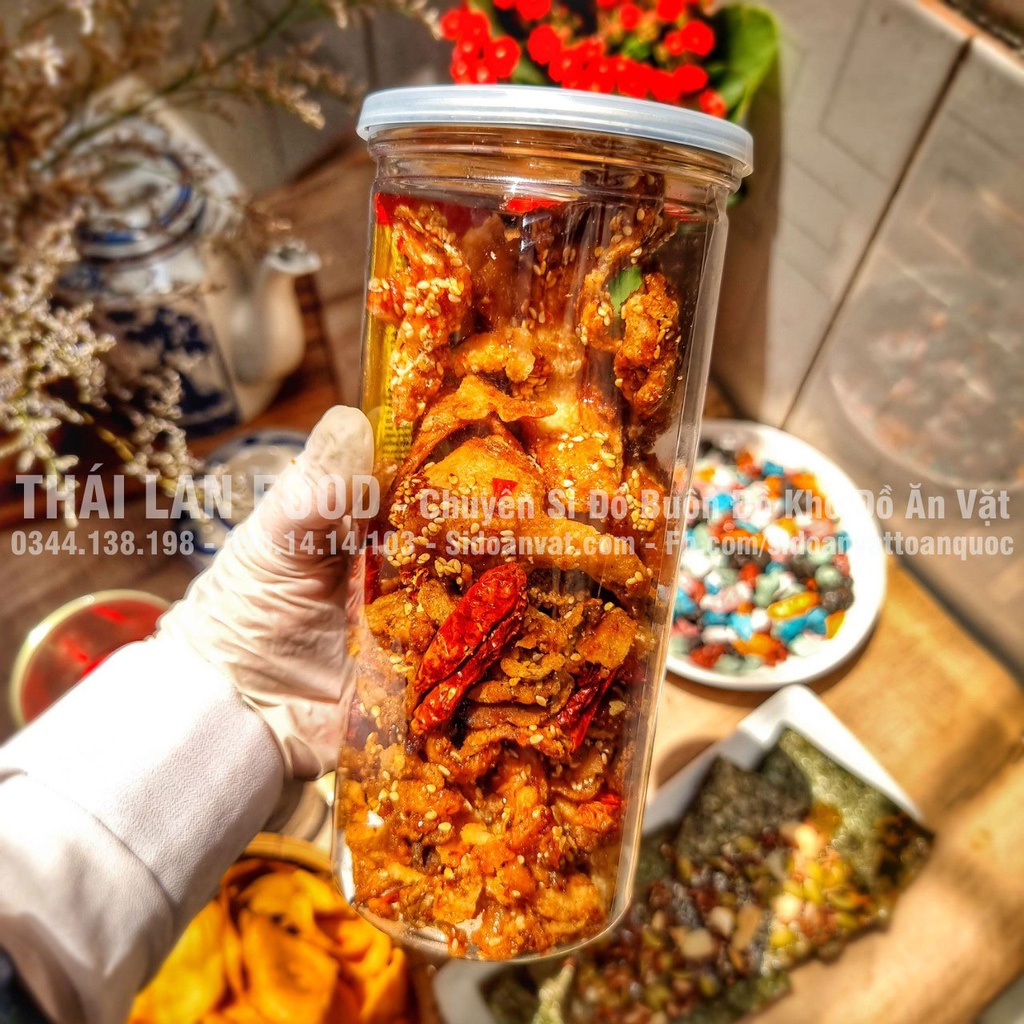 Ba Rọi Cháy Tỏi Ớt  Lon 250Gram &amp; Túi 1KG
