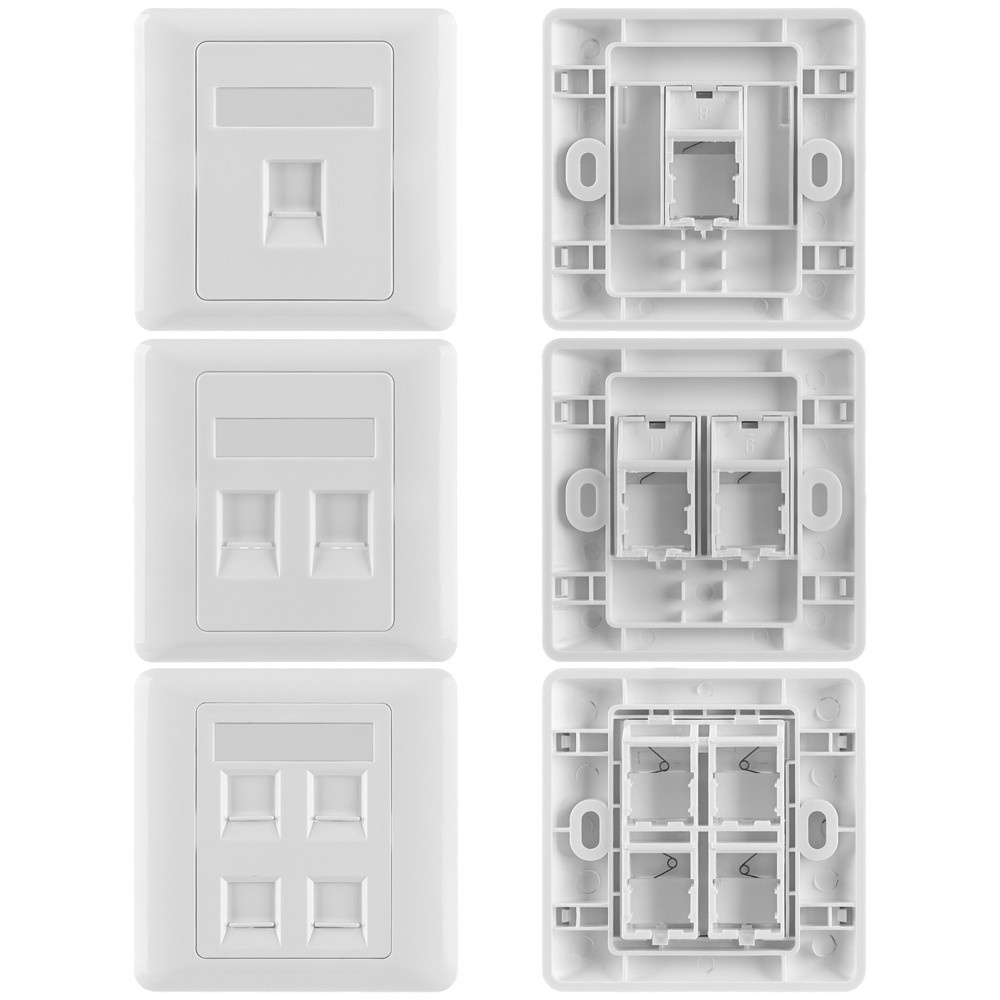 Daphne Ổ Cắm Mạng Ethernet 1 Cổng 2 Cổng Và 4 Cổng Rj45 Gắn Tường Tiện Dụng