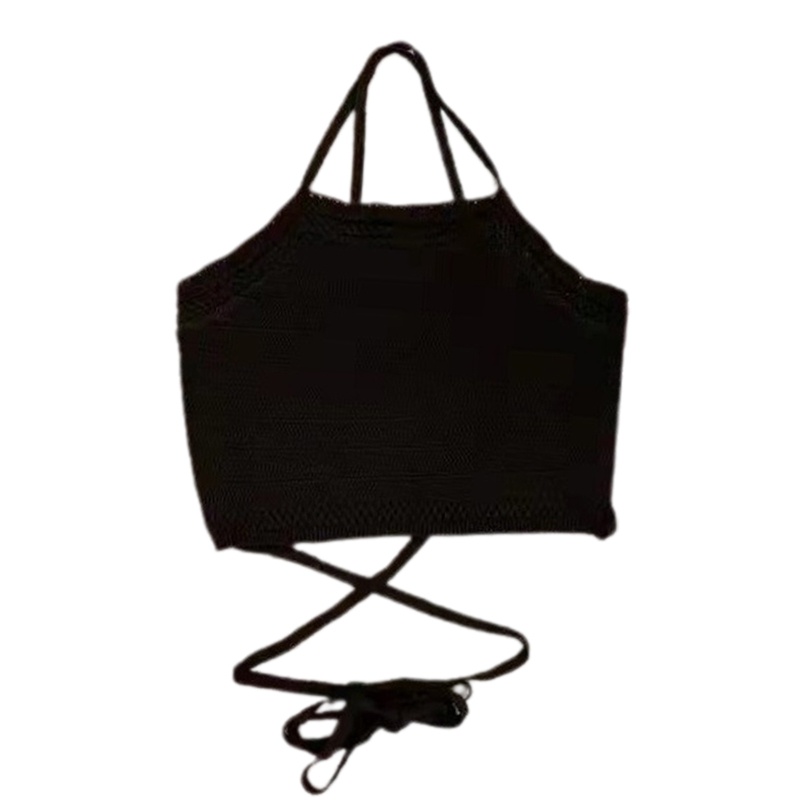 Brroa Áo Croptop Dệt Kim Hai Dây Màu Trơn Gợi Cảm Cho Nữ