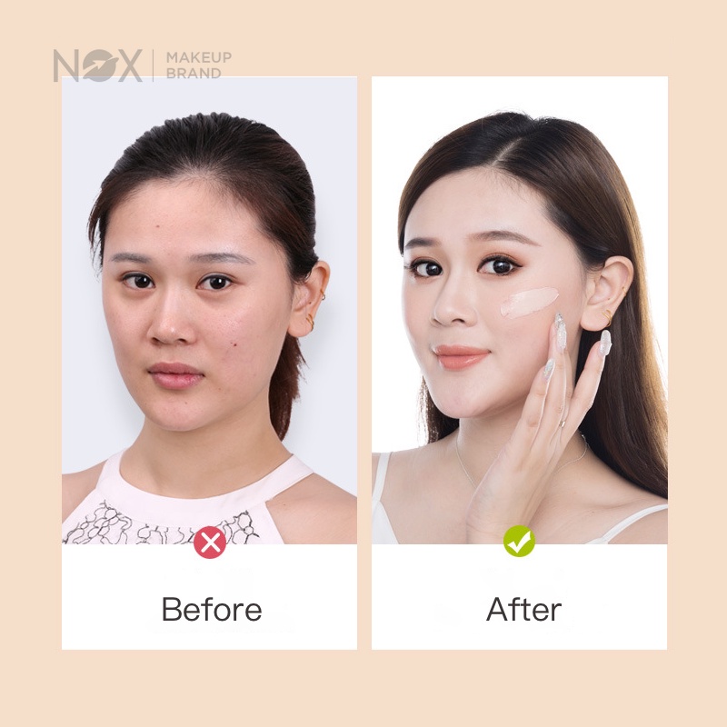 Kem nền dạng lỏng NOX làm mịn da thể tích 40ml dưỡng ẩm tự nhiên che lỗ chân lông kiểm soát dầu