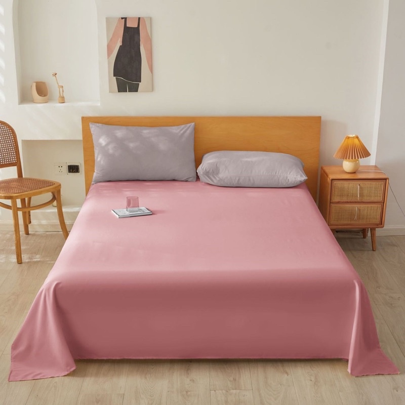 Bộ Ga Gối ❤️ Cotton tici đủ size đệm cotton đũi trơn màu chăn ga gối hàn quốc Mượt Decor