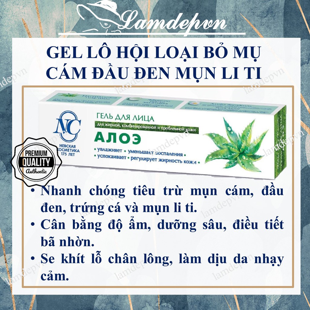 Gel Mụn Lô hội Nga hỗ trợ Mụn Cám, đầu đen, mụn liti