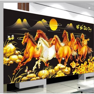 Tranh thêu chữ thấp ( giá sỉ) Mã đáo thành công nền đen thêu kín MN0109,Mn0064 130x65cm, Mn0065 180x85cm, Tranh đá Y8236