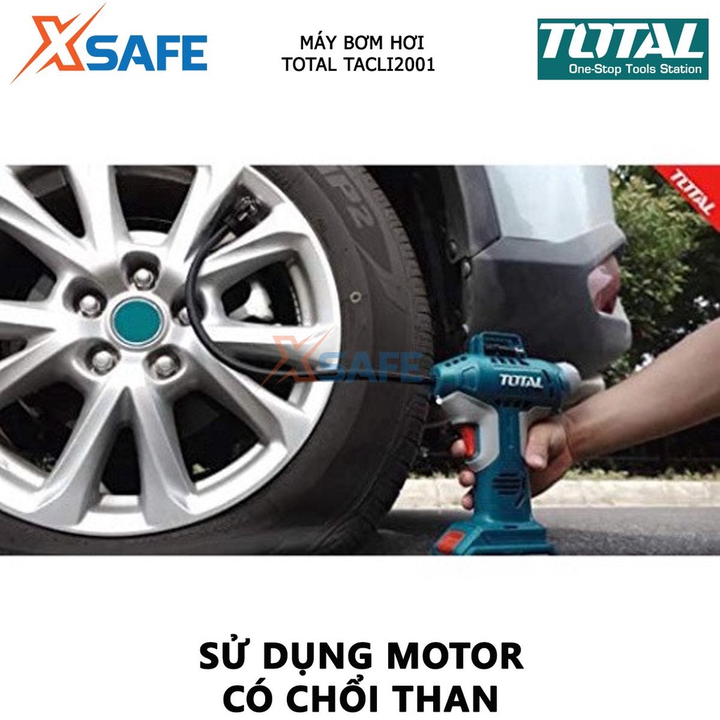 Máy bơm hơi tự động dùng pin TOTAL TACLI2001 áp suất tối đa 160PSI - Không kèm theo pin và sạc - chính hãng