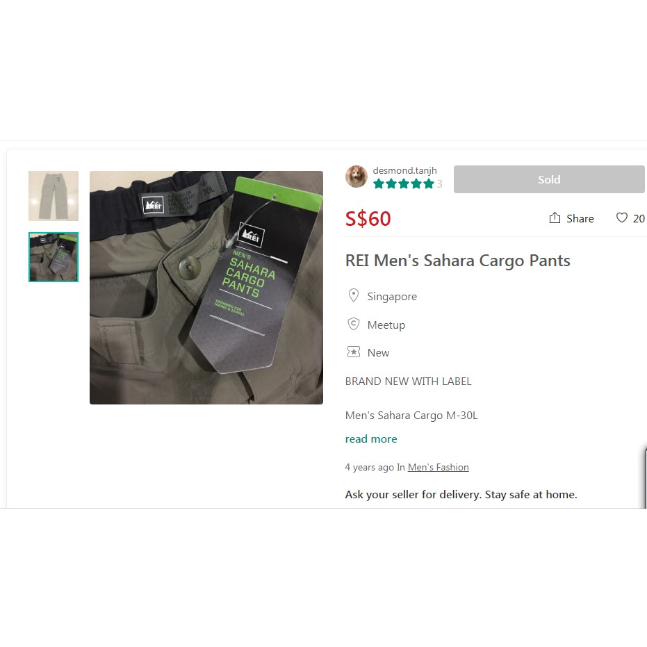 Quần dã ngoại siêu nhẹ nhanh khô, VNXK REI Co-op Classic Sahara Cargo Pants - Men's 30" Inseam