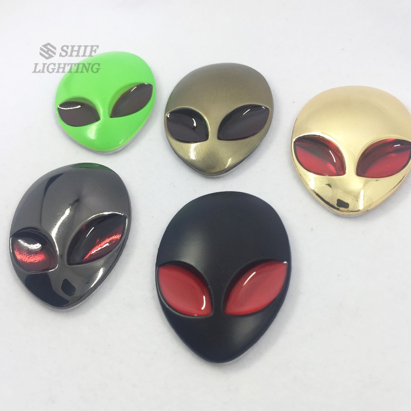 Phụ kiện dán trang trí hình đầu người ngoài hành tinh 3D độc đáo cho xe hơi / xe máy