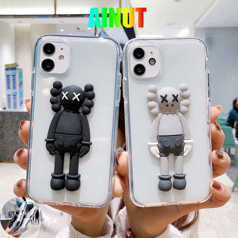 Ốp điện thoại silicon TPU mềm chống sốc/chống bụi họa tiết 3D cho iPhone11 12 Pro Max 6 6S 7 8 Plus X XS XR XSMAX