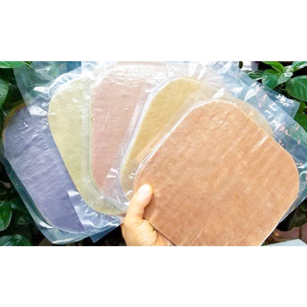 Bánh tráng NGŨ SẤC gồm lứt đỏ , tím than ,đậu biếc ,chùm ngây gói 500g eatclean & healthy.