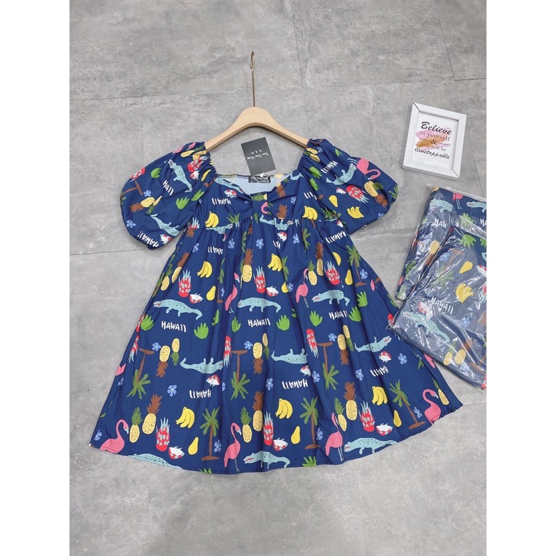 [Siêu Hot] Váy Babydoll Nữ Hoạ Tiết, Đầm Nữ Dáng Xoè Tay Phồng Có Ảnh Thật Kèm Video | BigBuy360 - bigbuy360.vn