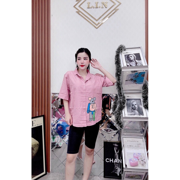 ( MIỄN PHÍ SHIP 2022) Set bộ ngố nữ mặc ở nhà, quần ôm đen lững, quần thun ôm tôn dáng phối áo sơ mi form rộng