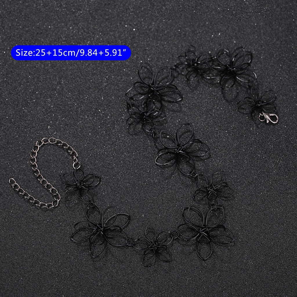 Vòng cổ choker hoa màu đen cá tính độc đáo