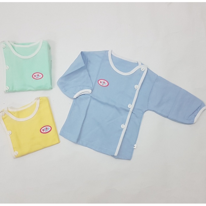 Áo sơ sinh baby born dài tay cúc lệch mềm mịn, dễ thương cho bé trai, bé gái
