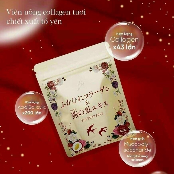Viên uống Collagen tươi chiết xuất tổ yến Nhật Bản túi 30 viên - Koharu Collagen yến tươi dưỡng da trắng mịn