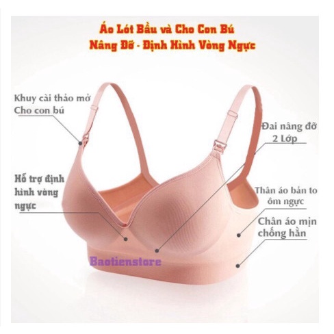 Aó lót bầu cho con bú, không gọng, đệm mút mỏng siêu nâng ngực AL01