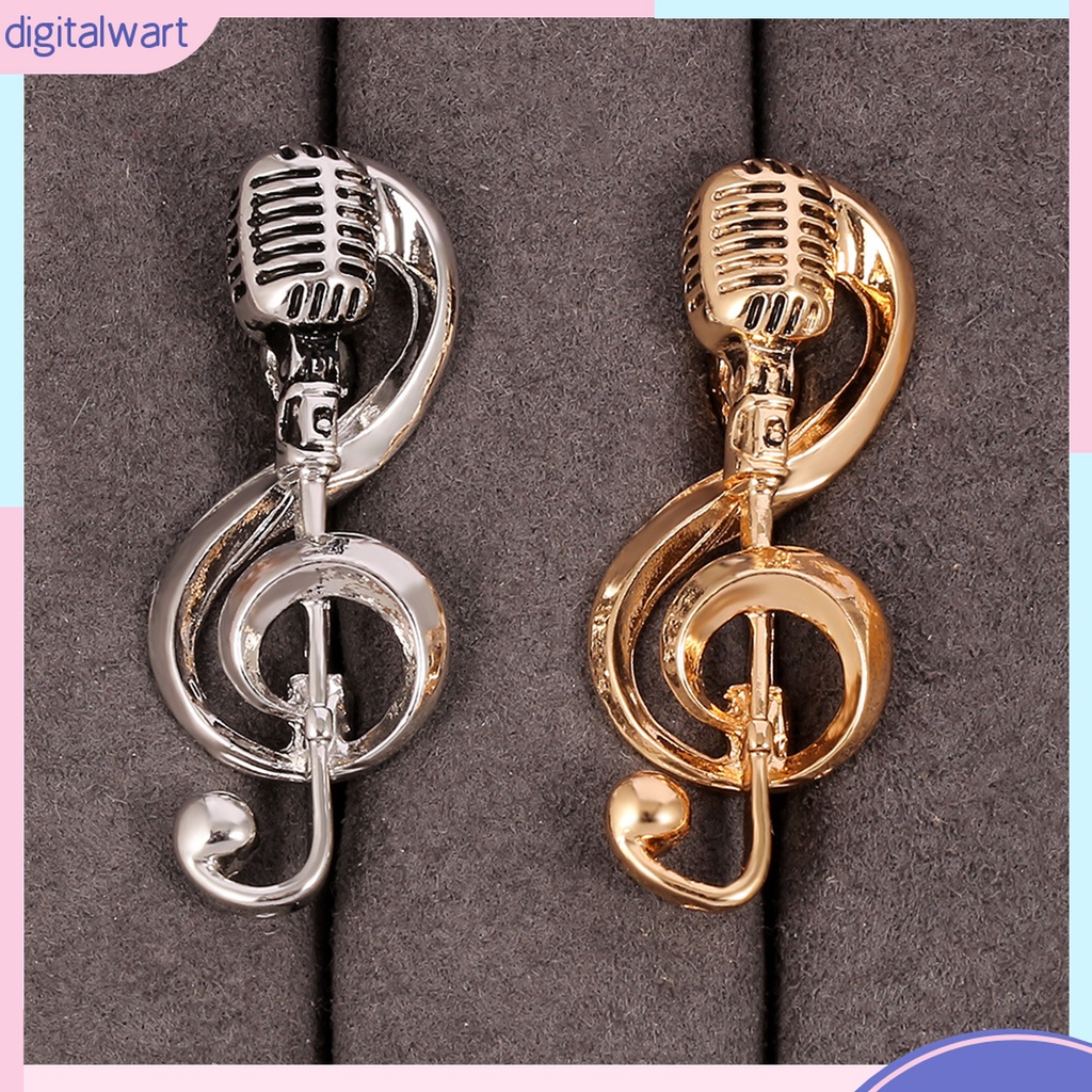 {digitalwart} Ghim Cài Áo Bằng Hợp Kim Màu Vàng / Bạc Hình Nốt Nhạc Cho Tiệc Tùng
