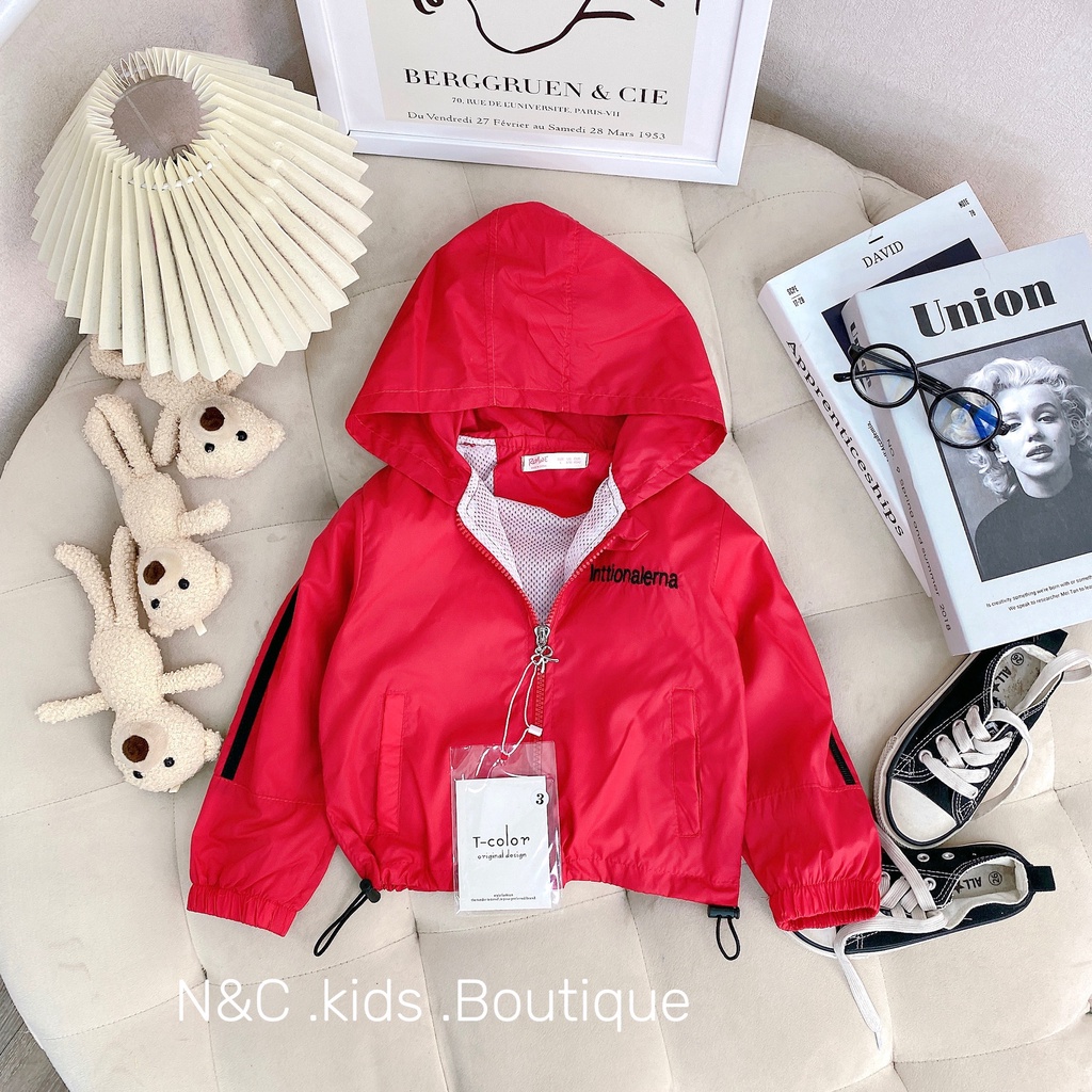 SALE BỘ ÁO KHOÁC GIÓ 2 LỚP CAO CẤP BÉ TRAI BÉ GÁI XINH XẮN SIZE 10-30KG(AKIC)