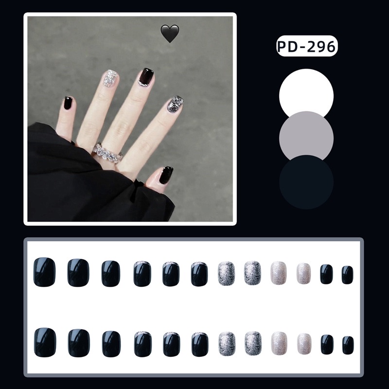 Set 24 móng giả N463 dáng móng ngắn ( Tặng kèm keo và dũa )