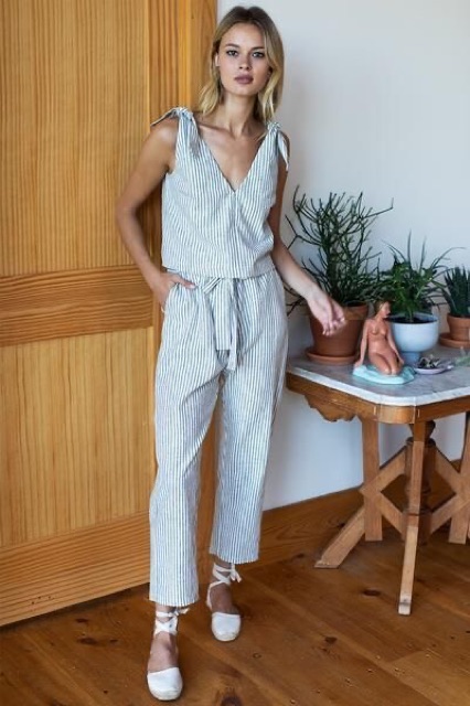 Áo Croptop Linen nơ vai kèm quần