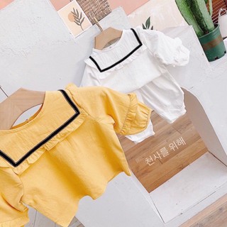 Xả set cổ viền đen cho bé gái