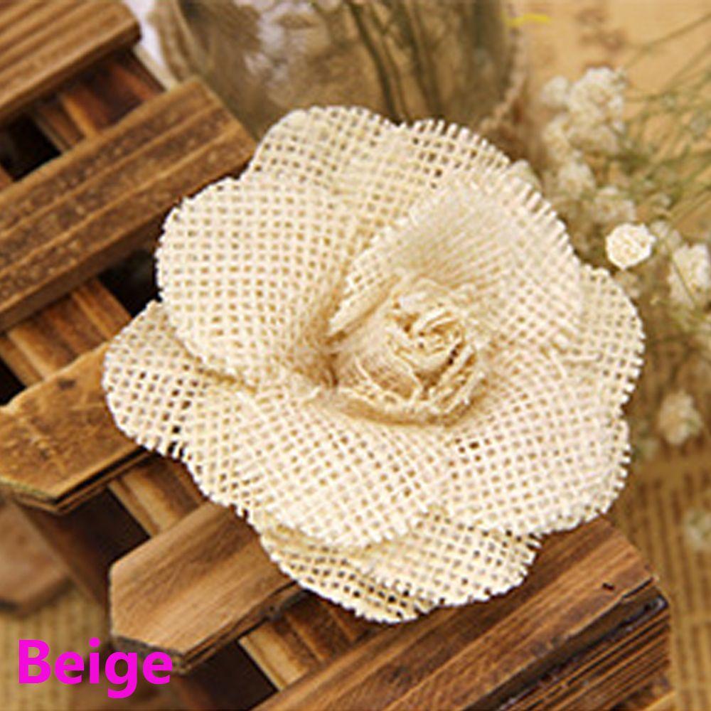 2 / 6 Hoa Hồng Handmade Bằng Vải Bố Thời Trang Kích Thước 9cm