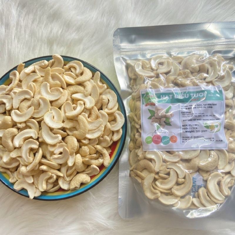 1Kg Hạt Điều Sữa Tươi Sạch Vỏ Lụa, Làm Sữa, Làm Bánh Tuyệt Vời