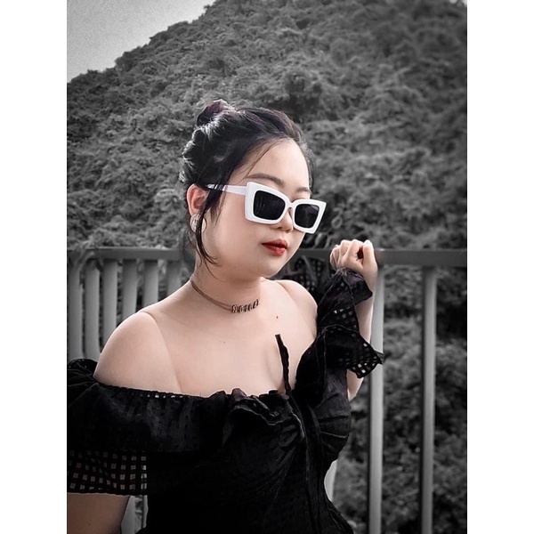 Đ44- Đầm caro bèo vai