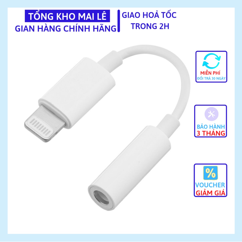Cáp chuyển đổi lightning sang 3.5 mm, jack chuyển đổi tai nghe dành cho iphone 7,8,X,XS Max,11,12 pro max