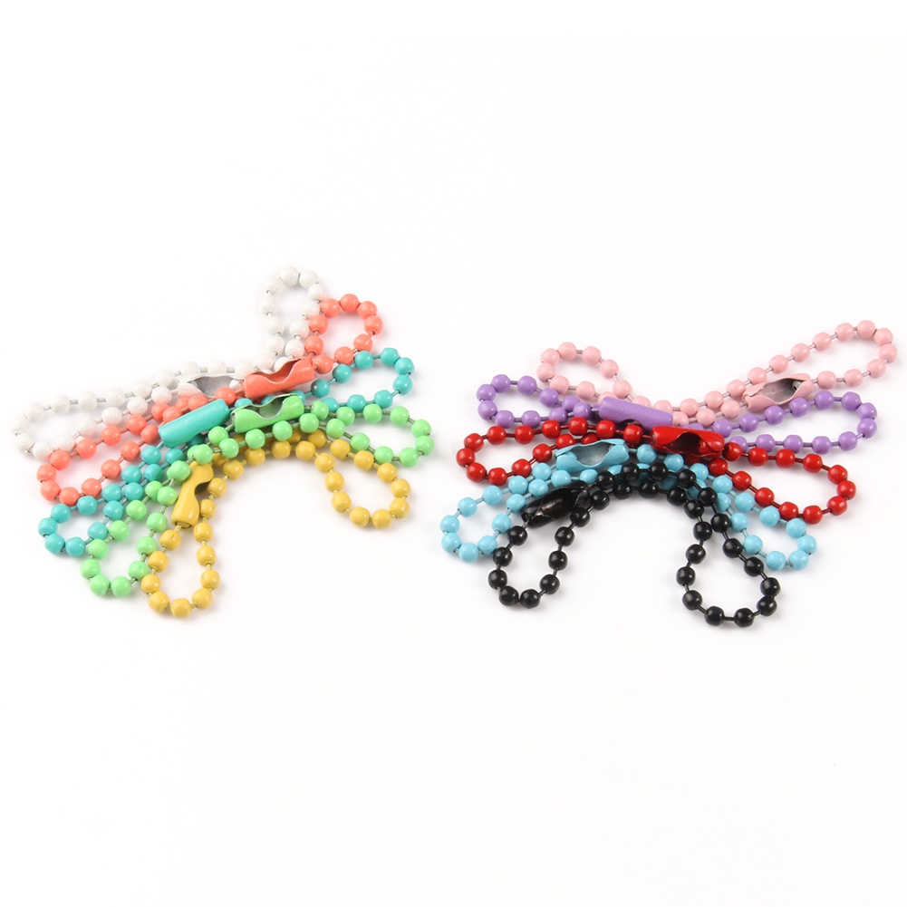 Set 10 chuỗi hạt châu nhiều màu sắc 2.4mm kèm đầu nối dài 12cm dùng để làm đồ trang sức thủ công