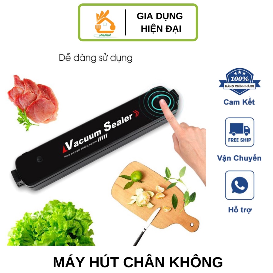 Máy Hút Chân Không Thực Phẩm Kèm Hàn Miệng Túi  Vacuum Sealer ( tặng 10 túi hút )