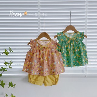 [Mã SKAMLTSM9 giảm 10% đơn 99K] [80-130] Bộ bé gái Beemo hoa lá