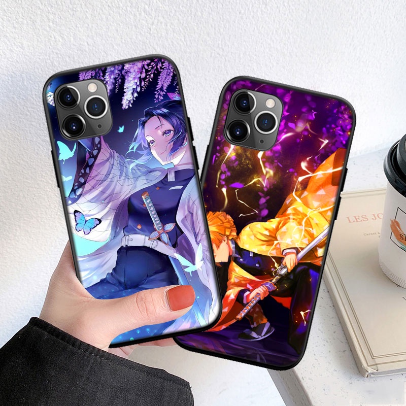 Ốp Điện Thoại Silicon Dẻo In Hình Hoạt Hình Demon Slayer Kimetsu no Yaiba Cho iPhone 5 5S 6 6S 7 8 11 Pro Max Plus SE XR OE2