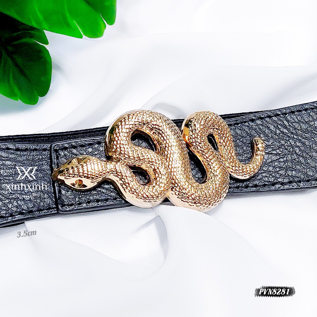 Belt Váy, Đai Váy Họa Tiết Rắn Vàng 3.5cm