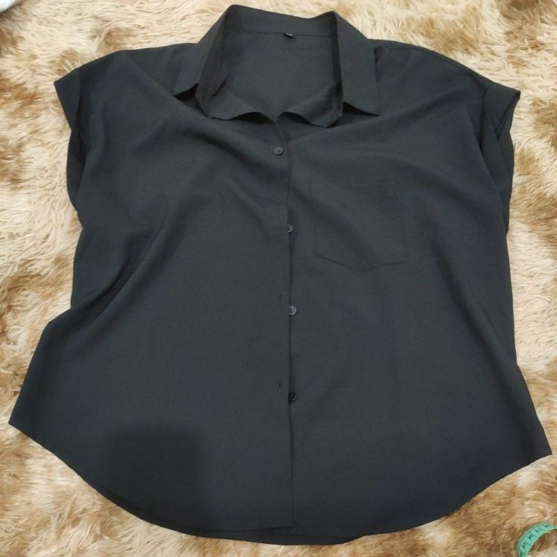 Áo sơ mi form rộng đen + trắng pass