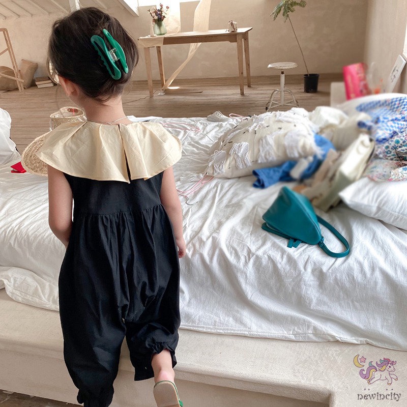 Áo liền quần Không Tay Có Túi Thân Thiện Với Da Dễ Thương Phong Cách Hàn Quốc Cho Bé Gái
