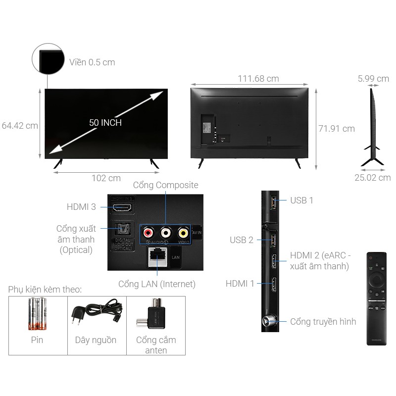 Smart Tivi SamSung 4K 50 inch 50TU8100 mới chính hãng - Tìm kiếm giọng nói