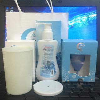 Cốc nguyệt san hercup (tặng dung dịch vệ sinh+ cốc tiệt trùng)