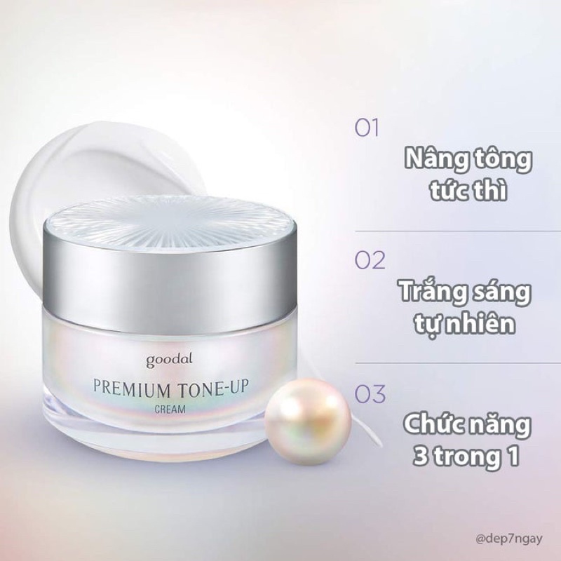 Kem ốc sên dưỡng TRẮNG DA Giảm THÂM NÁM Goodal PREMIUM TONE UP Của Hàn.