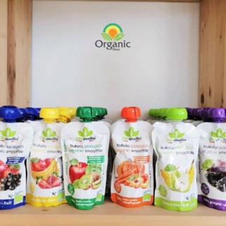 Smoothie Puree Trái cây nghiền hữu cơ 6 vị Bioitalia 120g