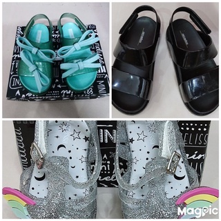 dép nhựa thơm Melissa hai nơ,quai ngang cho bé