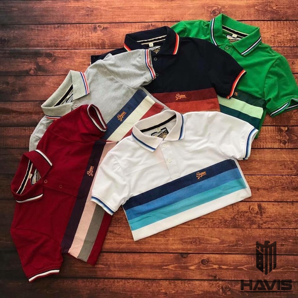 Áo thun nam có cổ Havis phối 3 sọc ngang cực đẹp ASTD052 | BigBuy360 - bigbuy360.vn