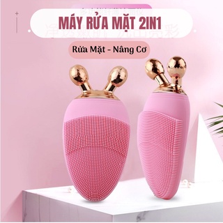 Máy Rửa Mặt Silicon Cao Cấp + Thanh Lăn Massage Nâng Cơ Mặt