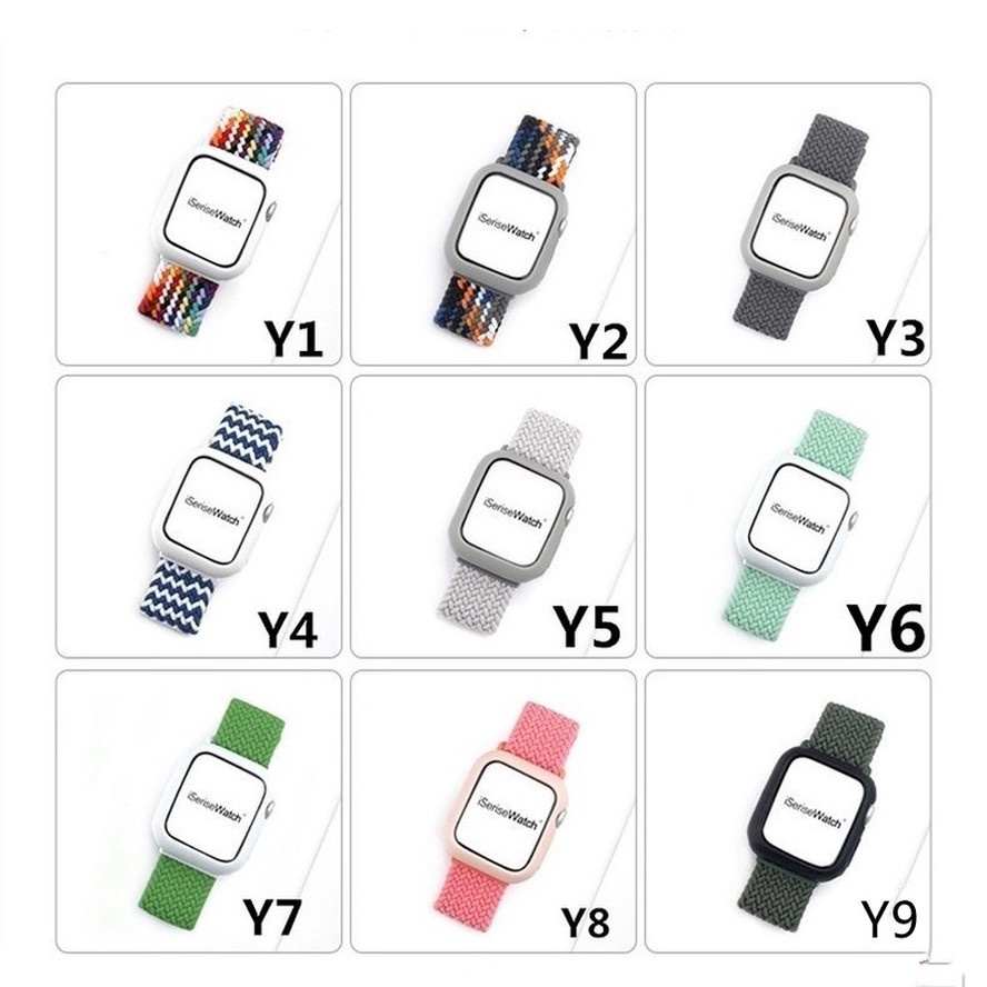 Dây đeo đồng hồ nylon màu kẹo 2 trong 1 thích hợp cho iWatch 7 6 SE 5 4 3 2 1 size 41mm 45mm 44mm 42mm 40mm 38mm