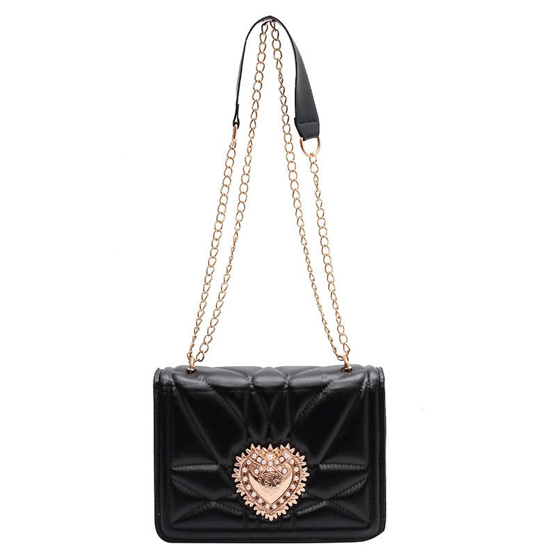 Túi Đeo Chéo Dây Xích Hình Vuông Nhỏ Họa Tiết Trái Tim Thời Trang Mới 2022 Cho Nữ
