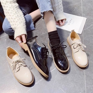 giày oxford nữ buộc dây da mềm, giày bốt nữ phong cách hàn quốc