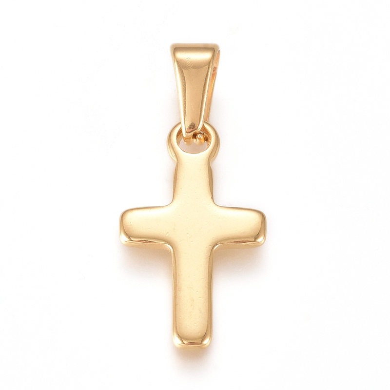 1-10 Mặt Vòng cổ Hình Thánh Giá Bằng Thép Không Gỉ 304 Mạ Vàng Chất Lượng Cao Cho Nam