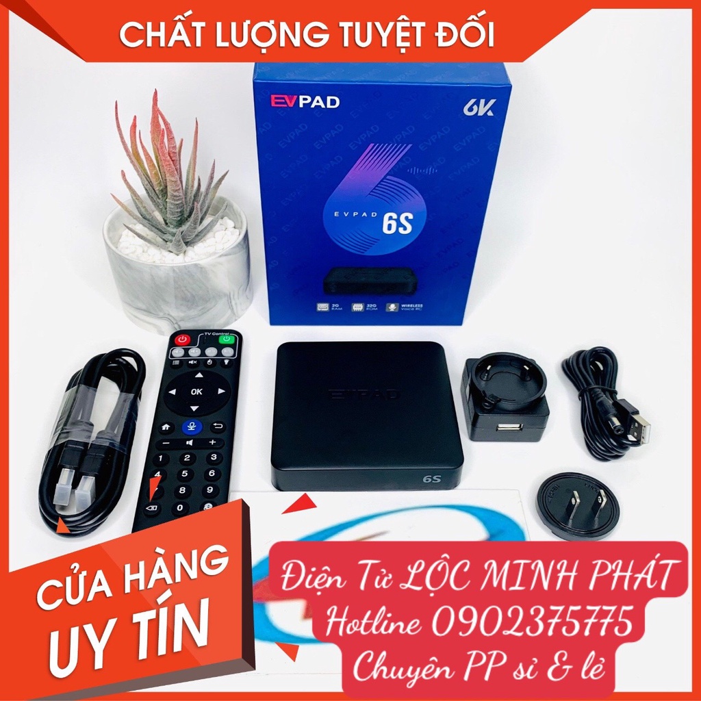 Hộp truyền hình miễn phí EVPAD 6S - Hộp truyền hình thông minh 6S thế hệ mới 2021