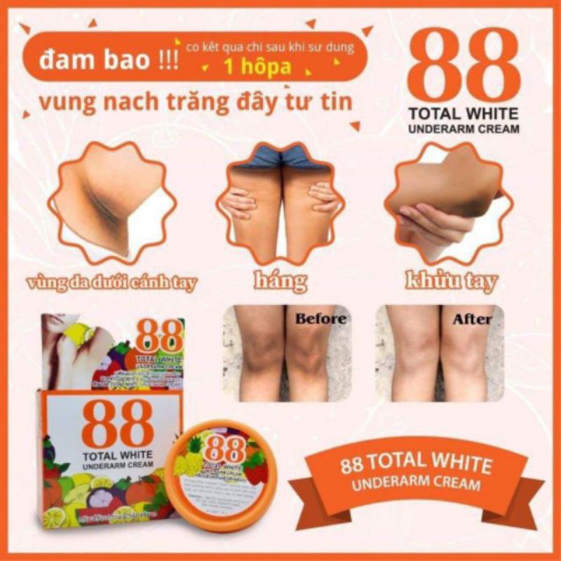 [ Chính HÃNG] Kem mờ thâm nách 88 xóa thâm nách, bikini Total White Underarm Cream Thái Lan (35g)